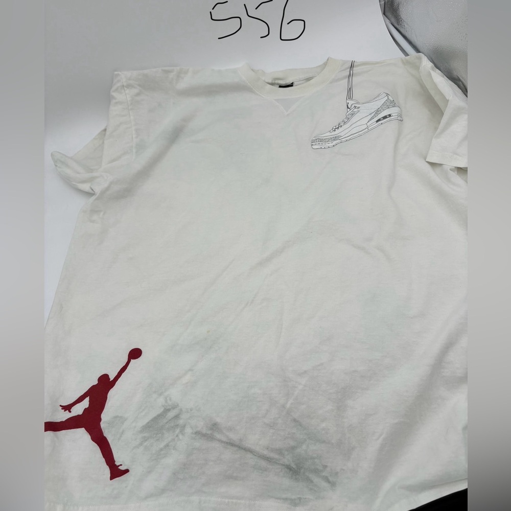 VINTAGE 2000's NIKE AIR JORDAN RETRO 3 III PURE PLATINUM T SHIRT‎ SZ XXL